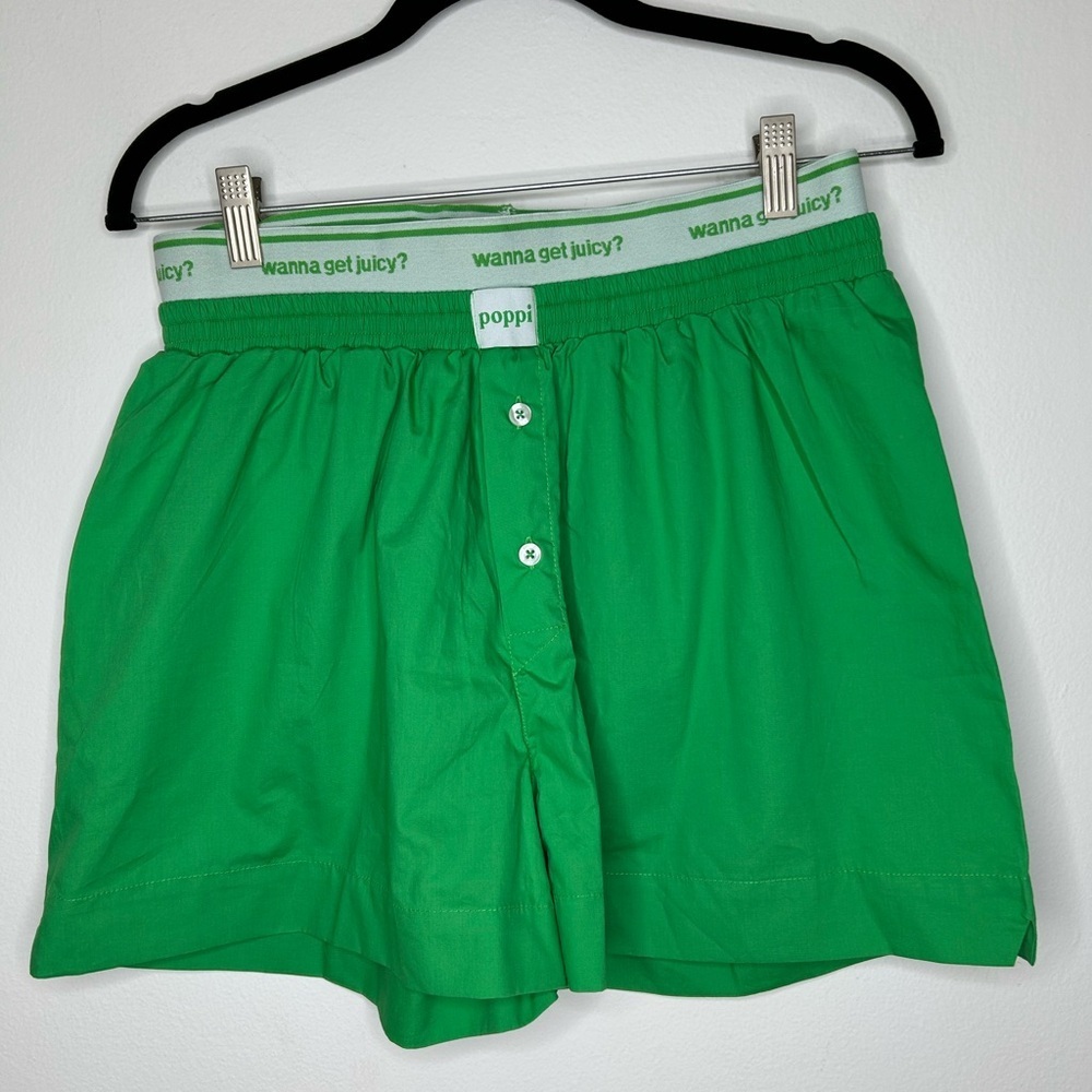 Poppi Limited Edition Merch Green Women Green Boxer Shorts